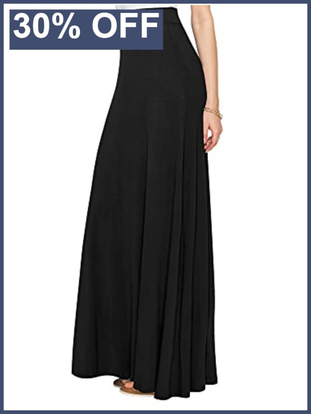 High Waist Flare Long Maxi Skirt A-Line Casual Comfy Bottom